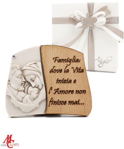 Bomboniera Sacra Famiglia "dove la Vita inizia e l'Amore non finisce mai"