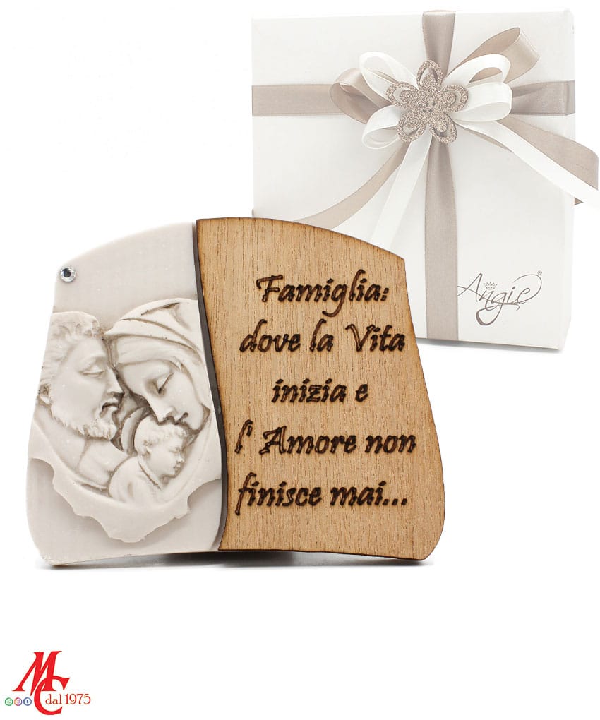 Bomboniera Sacra Famiglia "dove la Vita inizia e l'Amore non finisce mai"