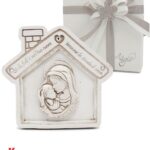 Bomboniera Casetta con Madonna e Bambino - Incisione "Se la fede è nel tuo cuore - Troverai la strada di casa"