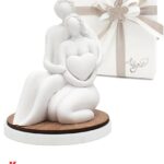 LINEA ISTANTI STATUA COPPIA SEDUTA Con CUORE BIANCO