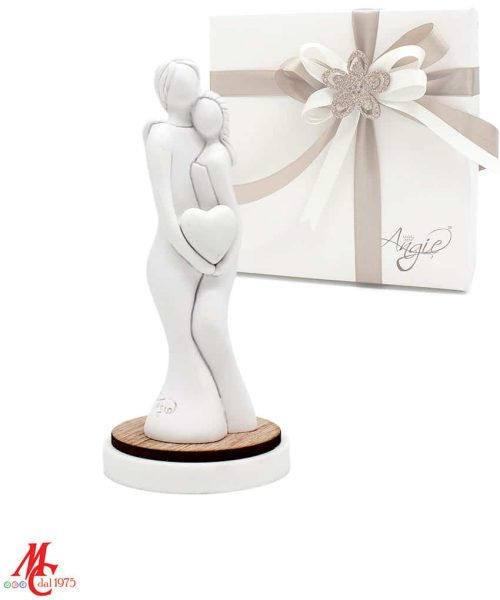 LINEA ISTANTI STATUA COPPIA Con CUORE BIANCO