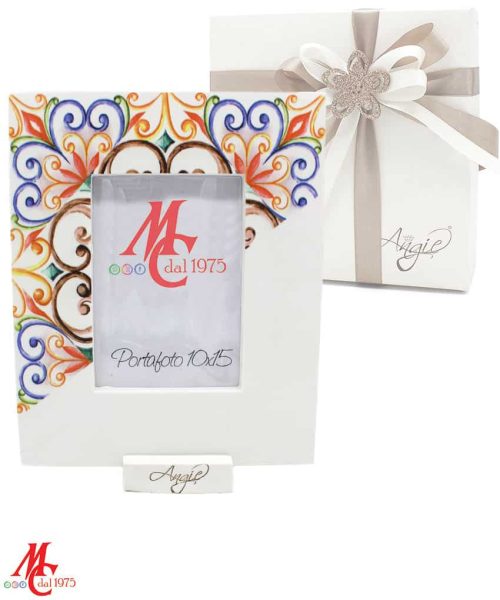 Bomboniera Portafoto decoro Maioliche