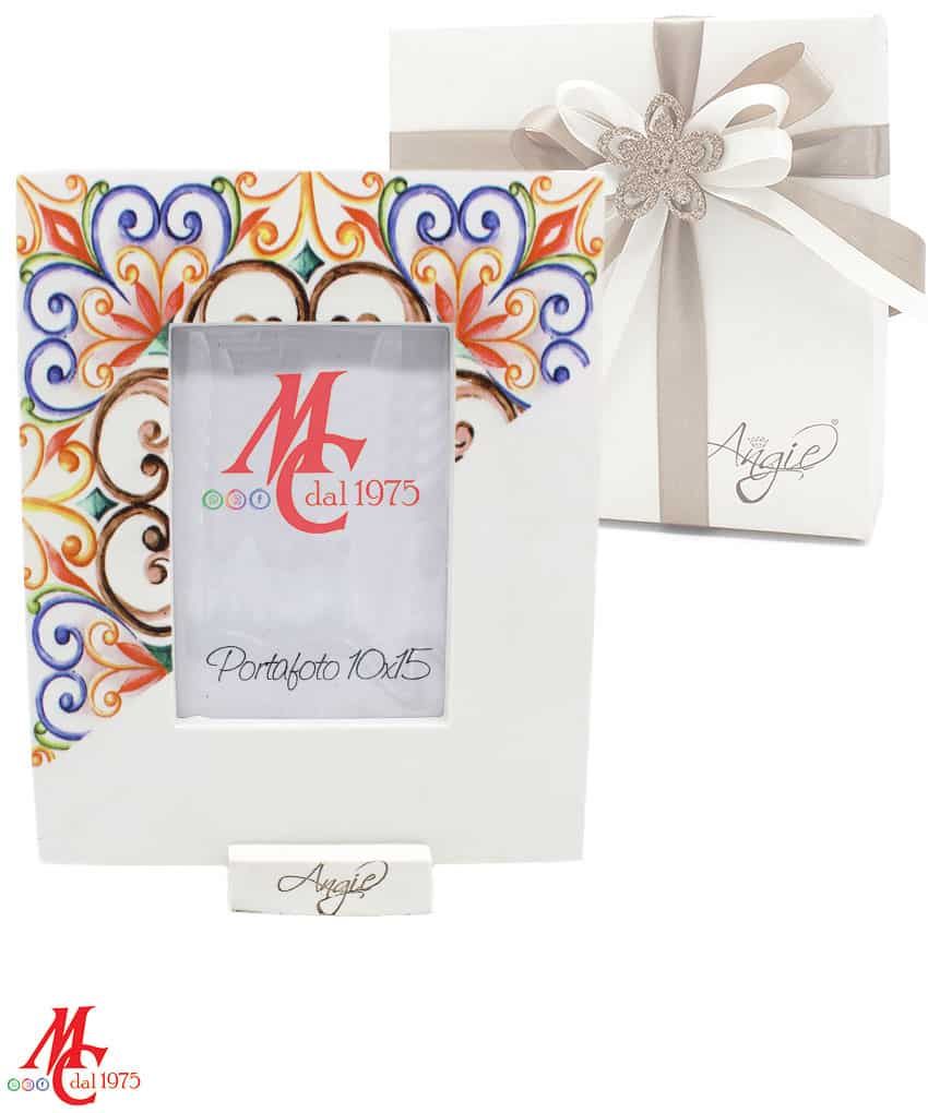 Bomboniera Portafoto decoro Maioliche