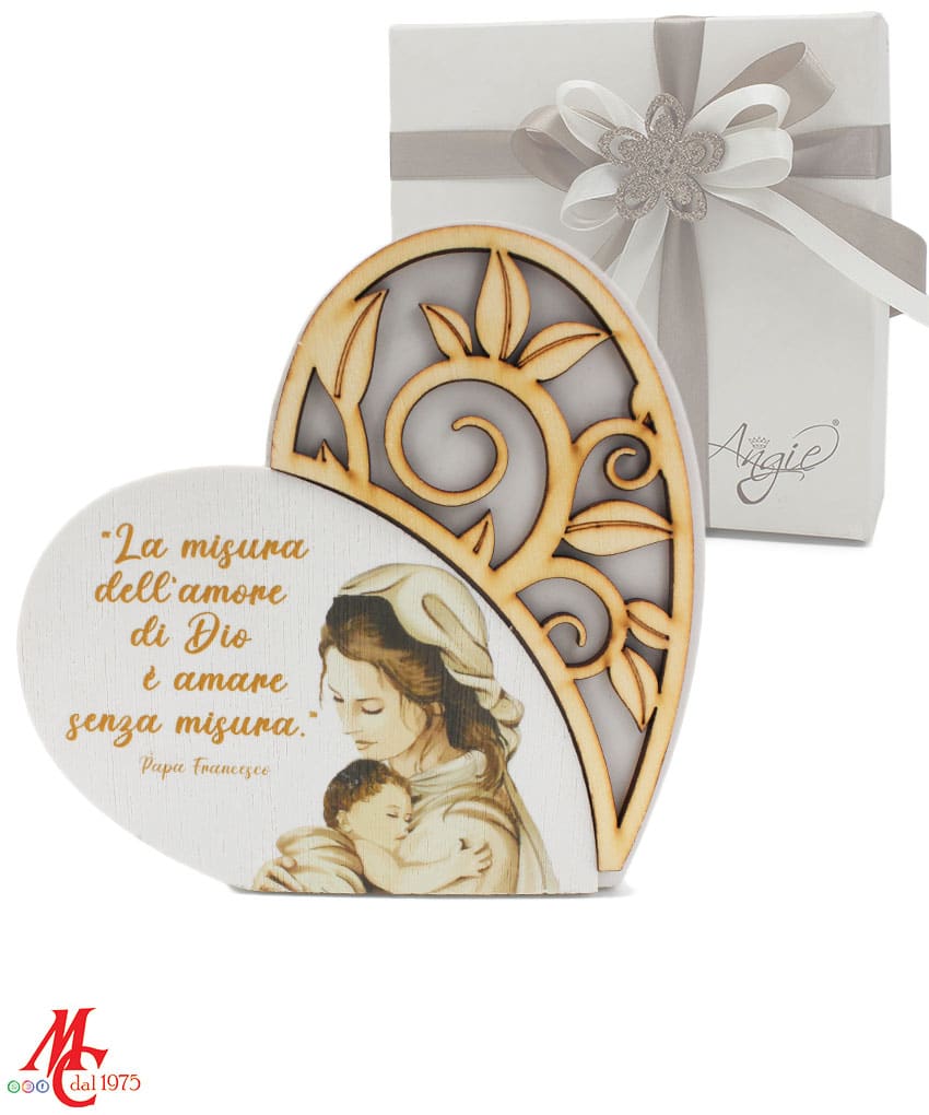 Bomboniera Icona Cuore Madonna con Bambino (Maternità)