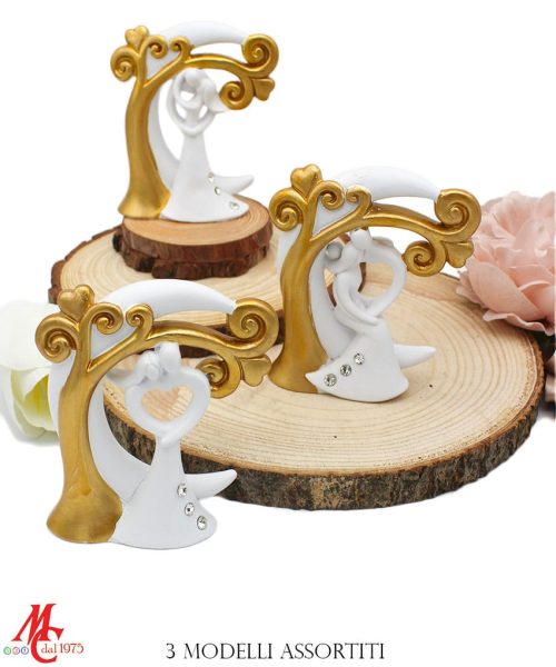 Bomboniera Coppia Sposi Bianco e Oro