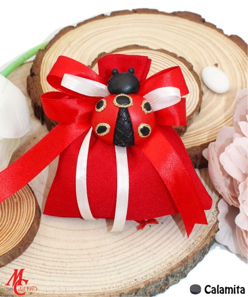 Sacchettino Laurea con Applicazione Magnete Coccinella Portafortuna