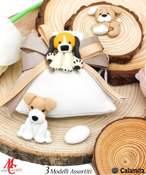 Sacchettino con Applicazione Magnete Cagnolini (3 Modelli Assortiti)