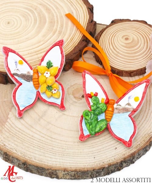 Bomboniera Farfalla con Decorazione Paesaggio Vulcanico - 2 Modelli Assortiti