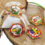 Sacchettino con Applicazione Magnete Tamburelli decoro Sicilia