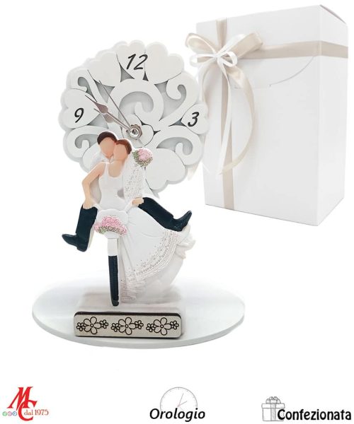 Bomboniera – Orologio Albero della Vita con Coppia sposi Bici