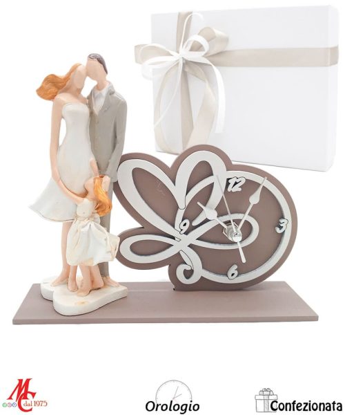 Bomboniera Matrimonio Orologio Cuore infinito con Famiglia