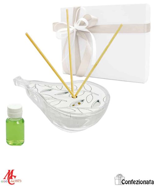 Bomboniera – Profumatore Pera in Vetro e Legno