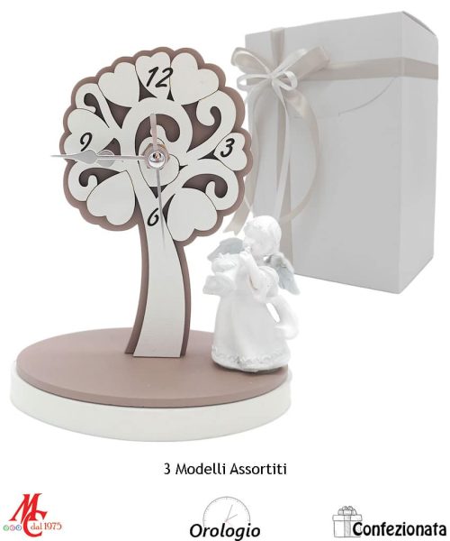 Bomboniera – Orologio Albero della Vita con Angioletti Assortiti