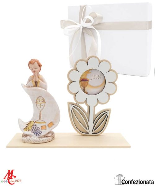 Bomboniera Portafoto Fiore Bimbo Comunione