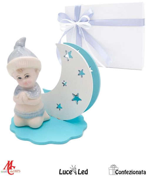 Bomboniera – Luna con Bimbo Celeste