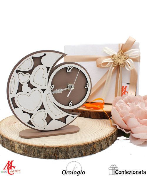 Bomboniera Orologio Luna con Cuori - Completa di Confezione