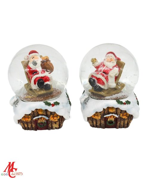 Snowglobe Casetta con Babbo Natale