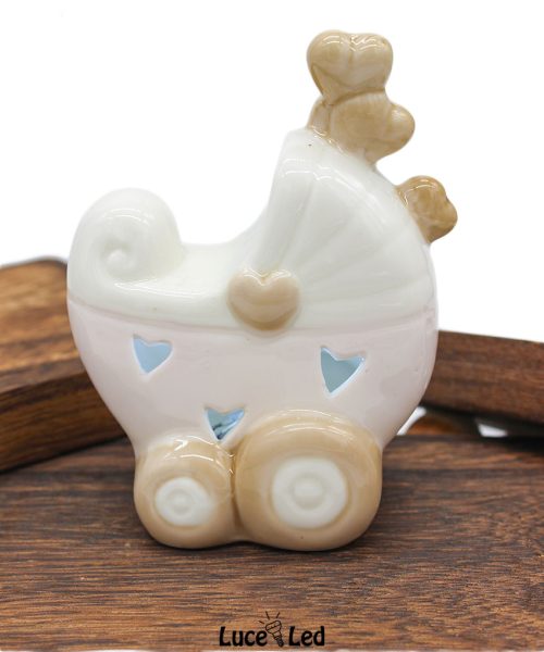 Bomboniera Carrozzina Rosa con Luce LED