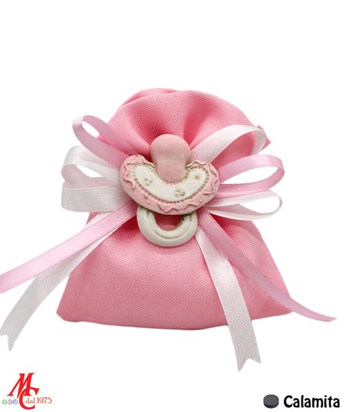 Sacchettino con Applicazione Magnete Ciuccio Rosa