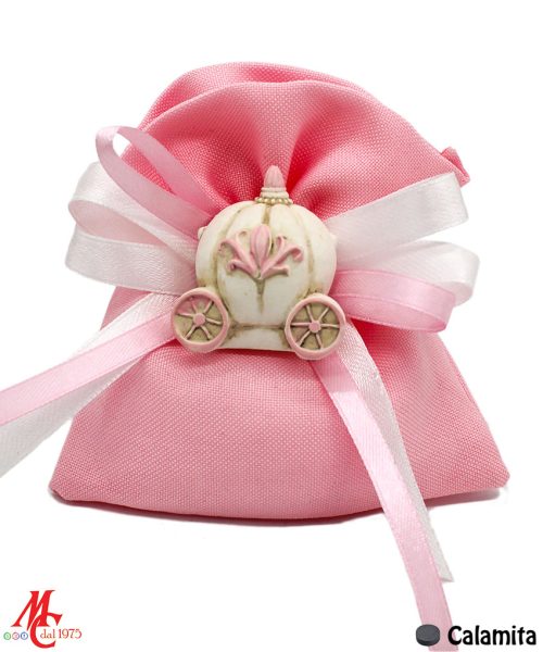 Sacchettino con Applicazione Magnete Carrozza Rosa