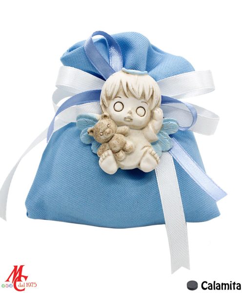 Sacchettino con Applicazione Magnete Angioletto Celeste