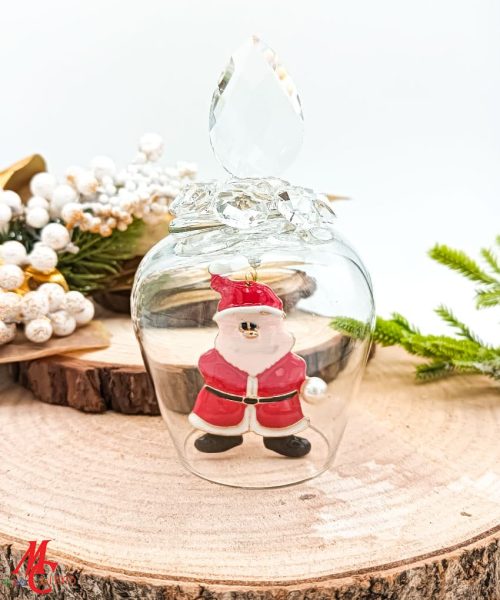 Campanella cristallo Babbo Natale
