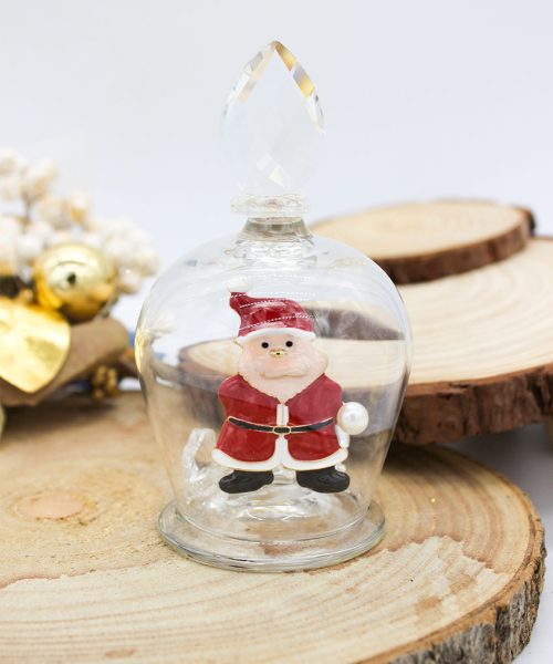 Campanella cristallo con Babbo Natale