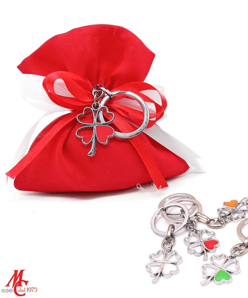 Bomboniera - Quadrifoglio Con Cuore - colori Assortiti