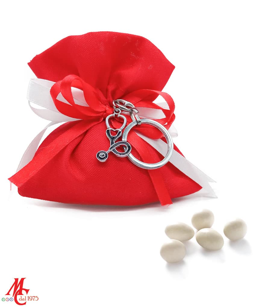 Bomboniera Laurea in Medicina o Infermieristica - Stetoscopio Piccolo Nero