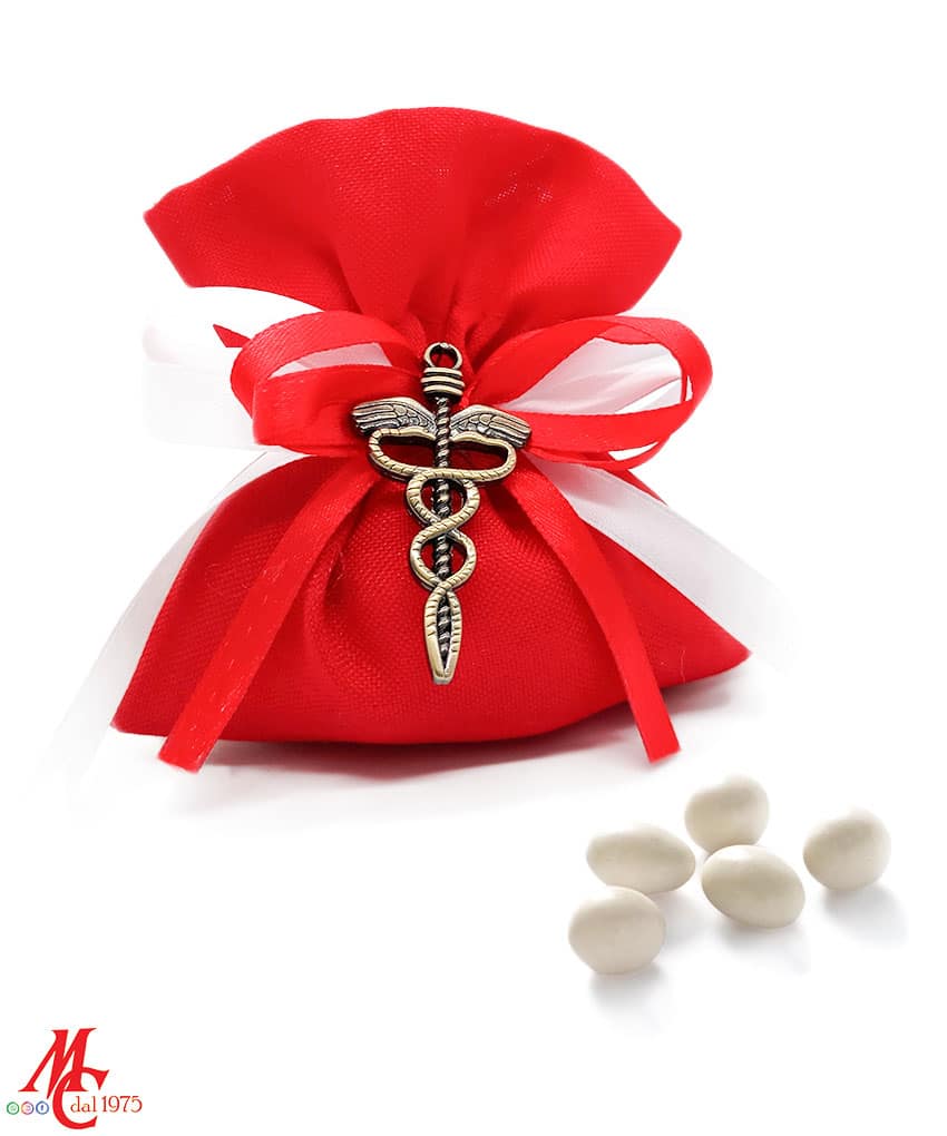 Bomboniera Laurea in Farmacologia o Medicina - Caduceo Bronze