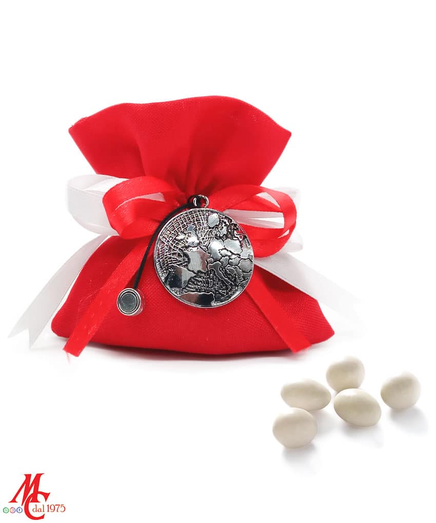 Greenford Bomboniera Ciondolo Mappamondo 3D in metallo linea Portafortuna retrò