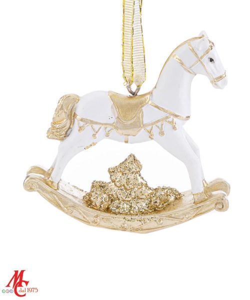 Decorazione Albero - Appendino Cavalluccio a Dondolo - Oro