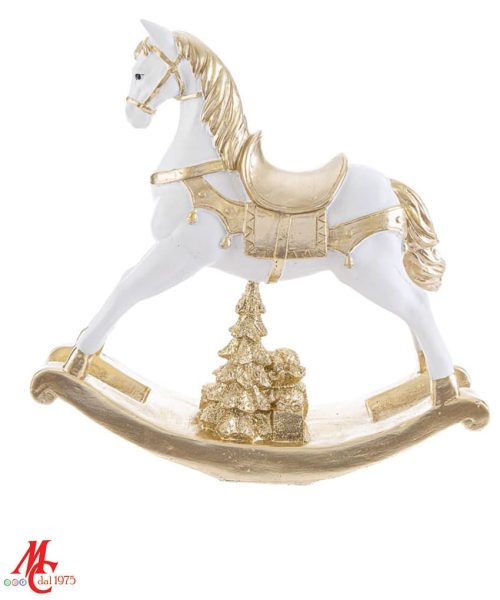 Cavallo a Dondolo Natalizio Oro