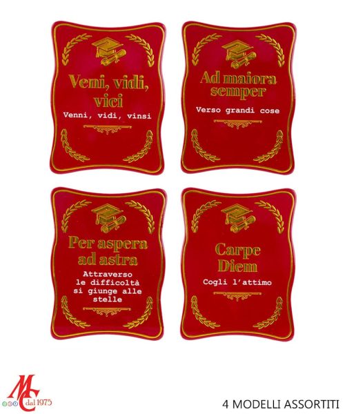 Bomboniera Mattonella Poggia Pentola Laurea - 4 Assortiti