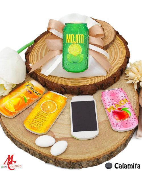 Bomboniera / Bustina Calamita in Ceramica a Forma di Lattina di Bibita - 6 Assortite