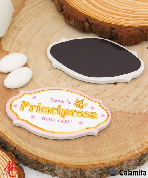 Bomboniera / Bustina Calamita in Resina con Scritta "Principessa"