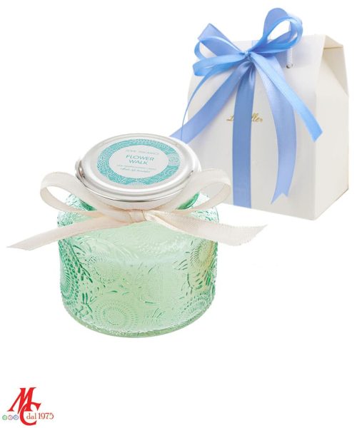 Bomboniera Candela Profumata Verde - Completa di Confezione