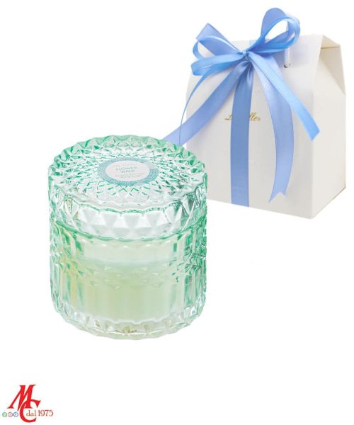 Bomboniera Candela Profumata Verde - Completa di Confezione