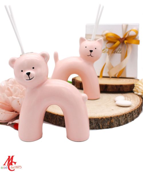 Bomboniera Profumatore Animaletti Rosa - 2 Assortiti - Completa di Confezione