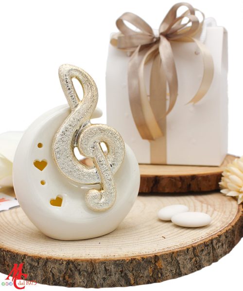 Bomboniera Chiave di Violino in Porcellana con LED - Completa di Confezione