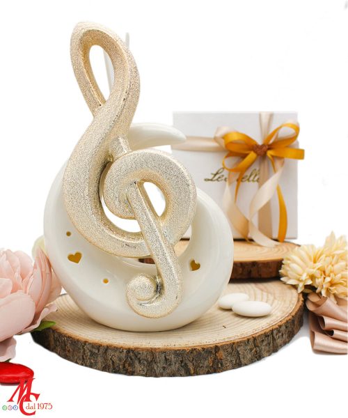 Bomboniera Profumatore Chiave di Violino in Porcellana LED - Completa di Confezione