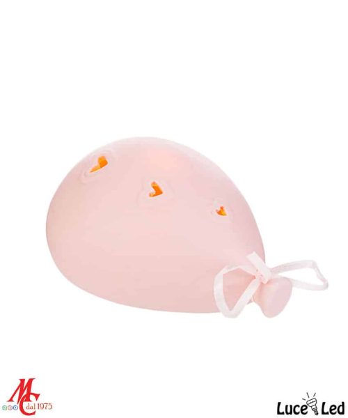 Bomboniera Palloncino Porcellana Luce LED - Rosa