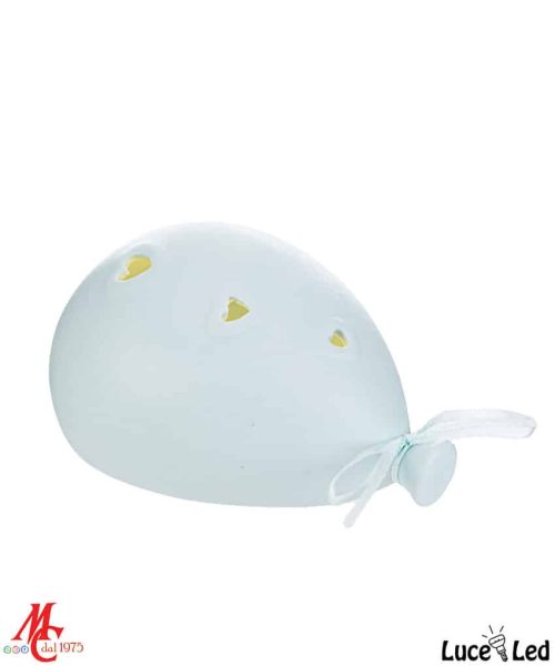 Bomboniera Palloncino Porcellana Luce LED - Celeste