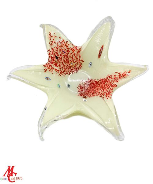 Centrotavola Murano - Beige macchie Arancio con Murrina