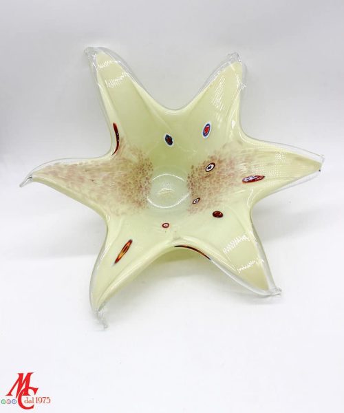 Centrotavola Murano - Beige macchie Arancio con Murrina