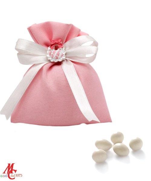 Bustina Sacchettino con Mini Bavetta Rosa