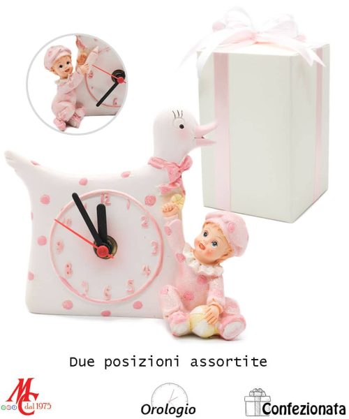 Bomboniera Confezionata - Orologio Papera con Bimbetta