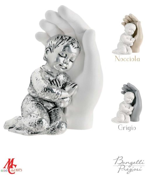 Bomboniera - Mano con Bimbo - Argento/Grigio/Nocciola