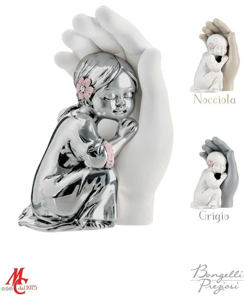 Bomboniera - Mano con Bimba - Argento/Grigio/Nocciola