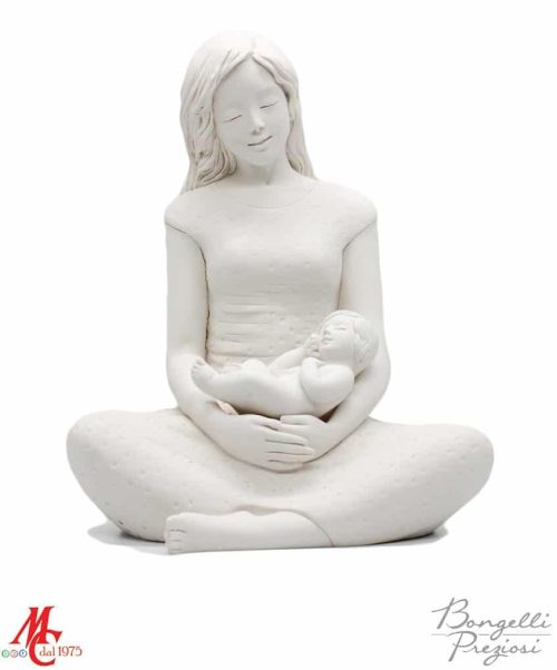 Scultura - Maternità Seduta Bimbo